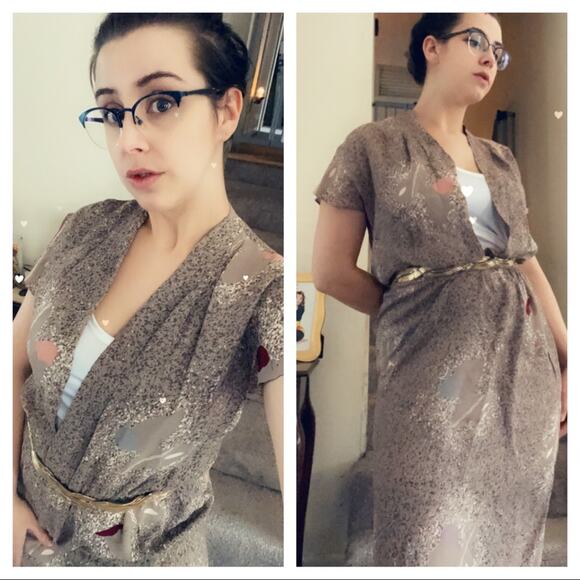 80s boho butterfly dress - Picture 1 of 11